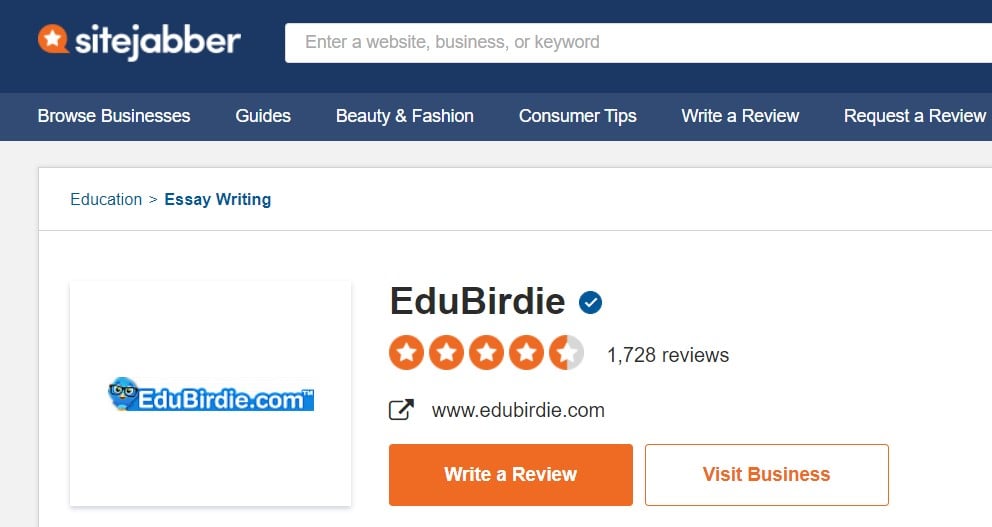 Reviews for EduBirdie.org on Sitejabber.com